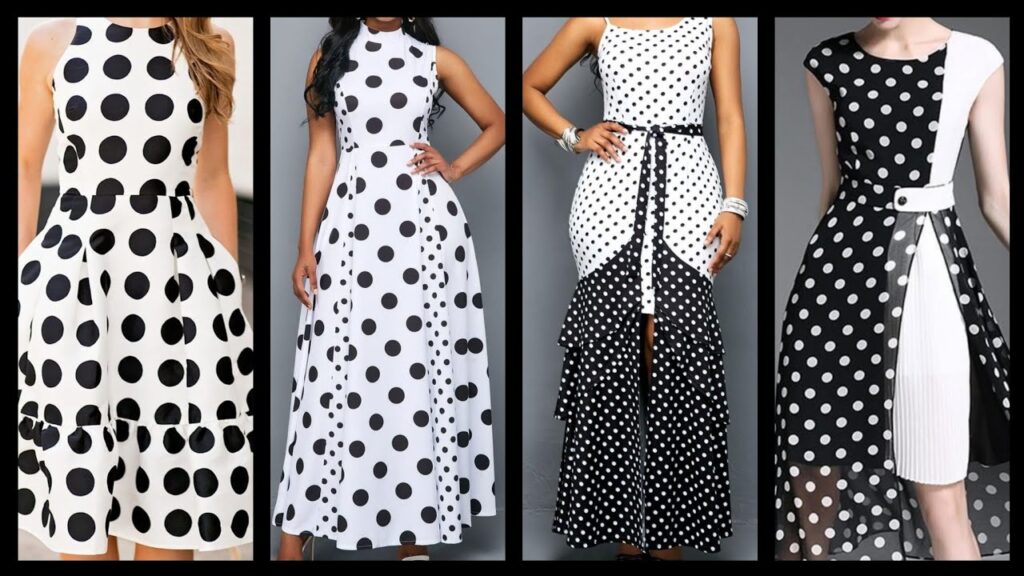 Long frock of black color with white Polka dots-Top 10 Modern and Stylish Polka Dot Dress for Ladies in Trend-By live love laugh