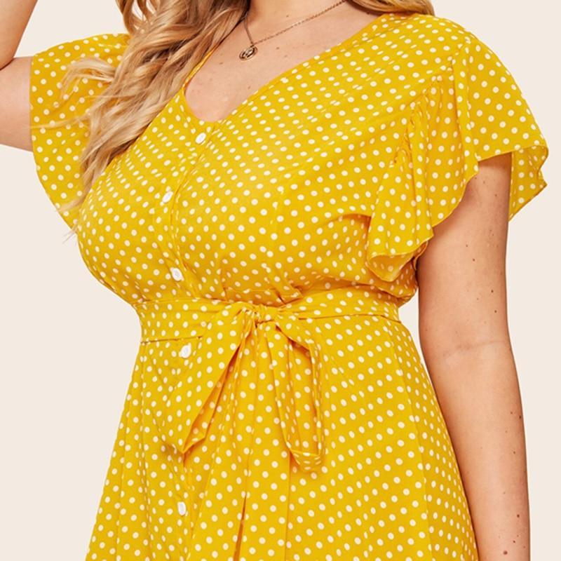 Yellow Polka Dot dress with vintage look-Top 10 Modern and Stylish Polka Dot Dress for Ladies in Trend-By live love laugh