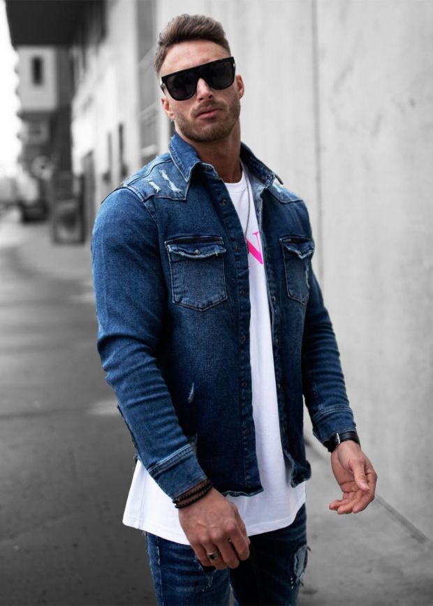 Dark blue distress denim jacket-Top 10 trending styles of denim jackets for men and women.-By live love laugh-2