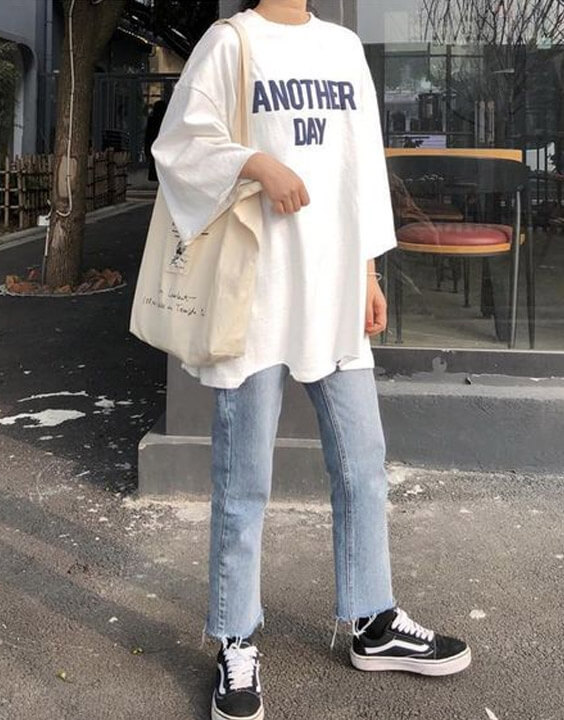 Oversized shirts-How to Style Baggy Jeans in 2021-By live love laugh