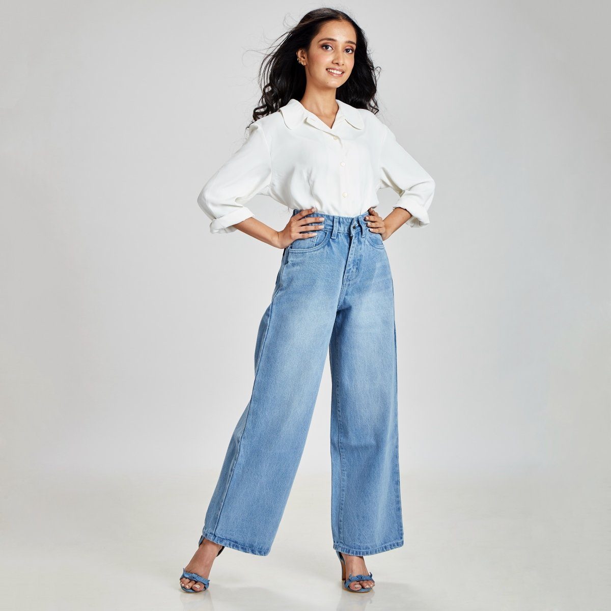 Wide leg jeans-9 Types of Jeans for your Body Shape-by live love laugh