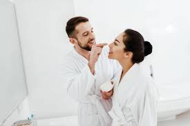 couple skincare - Play first Holi With Your Soulmate - by livelovelaugh