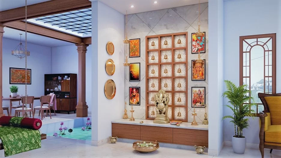 Avoid cluttering the pooja rooms.-9 decor ideas for a beautiful pooja room for Indian houses.-By live love laugh