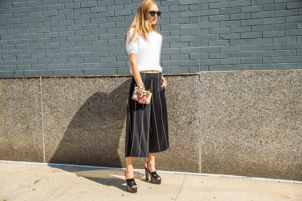Culottes with t-shirts.-7 pieces fashion girls are wearing at home this season.-By live love laugh