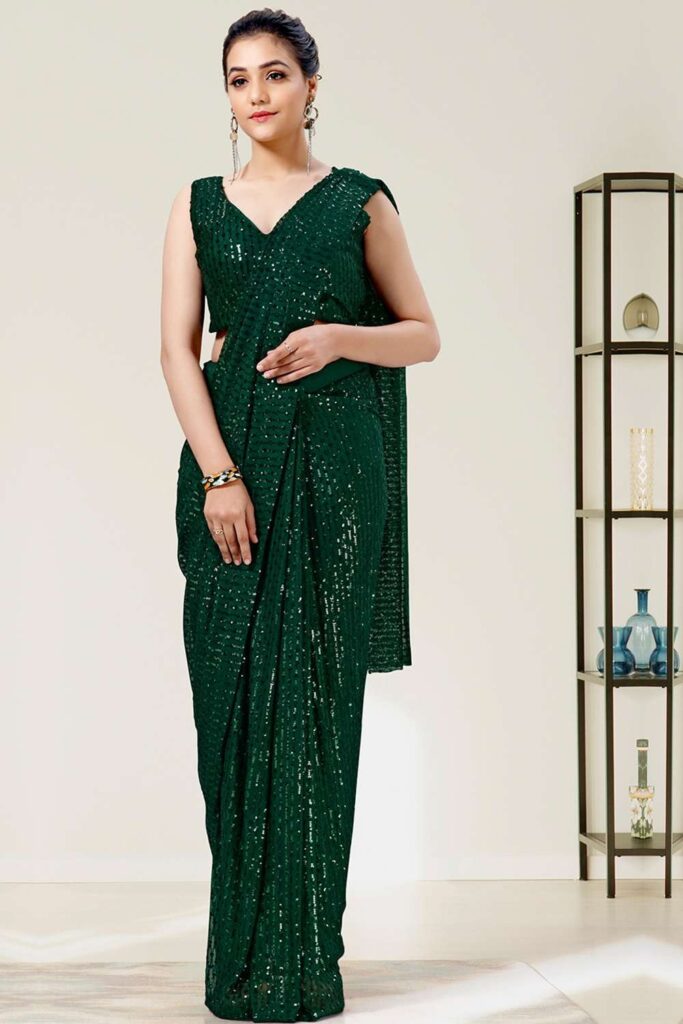 A shimmered saree-7 shimmer dresses to leave some sparkle where you go.-By live love laugh