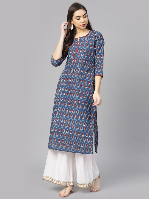 Cotton printed straight Kurti.-10 best Kurtis for women who wish to undergo an elegant transformation.-By Live Love Laugh