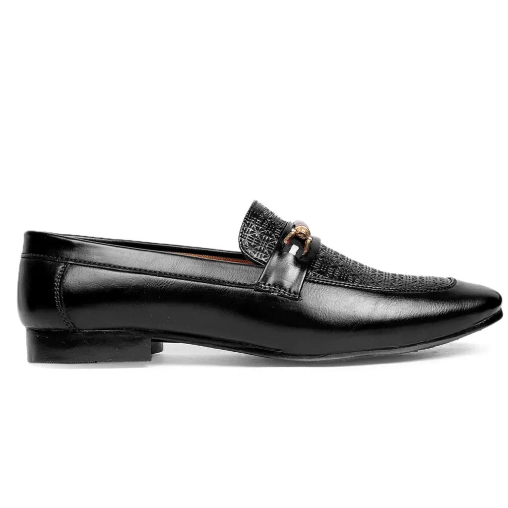 Men's faux leather black formal shoes.-7 beat black formal shoes to ace a smart look.-By Live Love Luagh