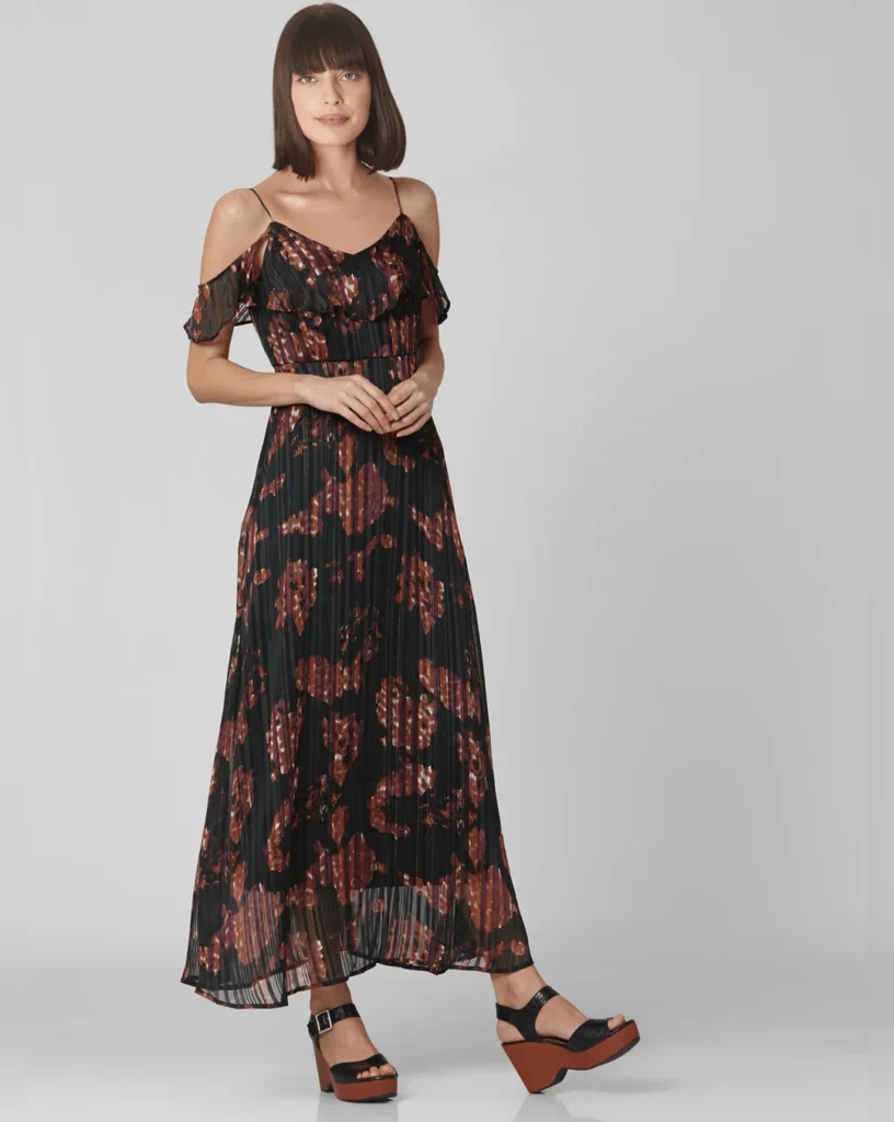 All-over a printed maxi dress.-10 everyday stylish Indian Fashion ideas for women and girls.-by live love laugh