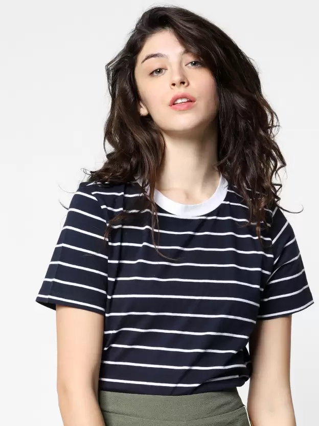 Striped-9 best T-shirts for women for an everyday casual look.-By live love laugh