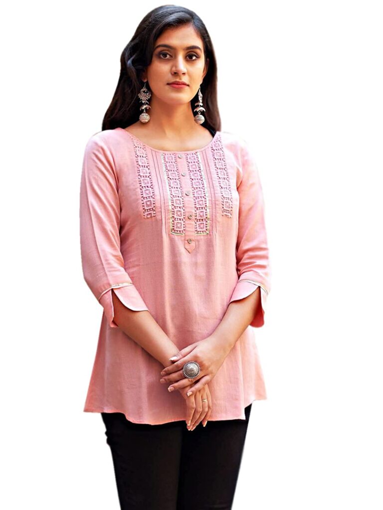 Women ‘s rayon embroidered regular fit tops-9 stylish Indian fashion ideas for women and girls.-by live love laugh