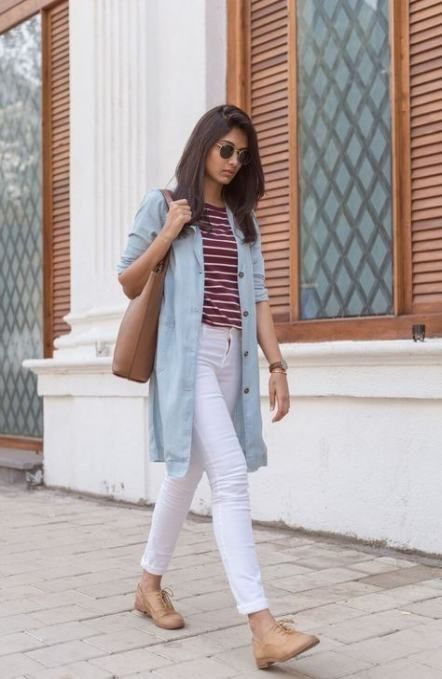 college look-9 cute denim shirt outfit ideas.-by live love laugh